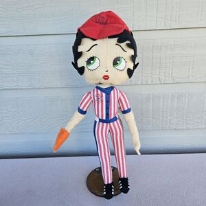 Kellytoy Betty Boop USA Baseball Soft Fabric Doll 18" Patriotic Red White Blue
